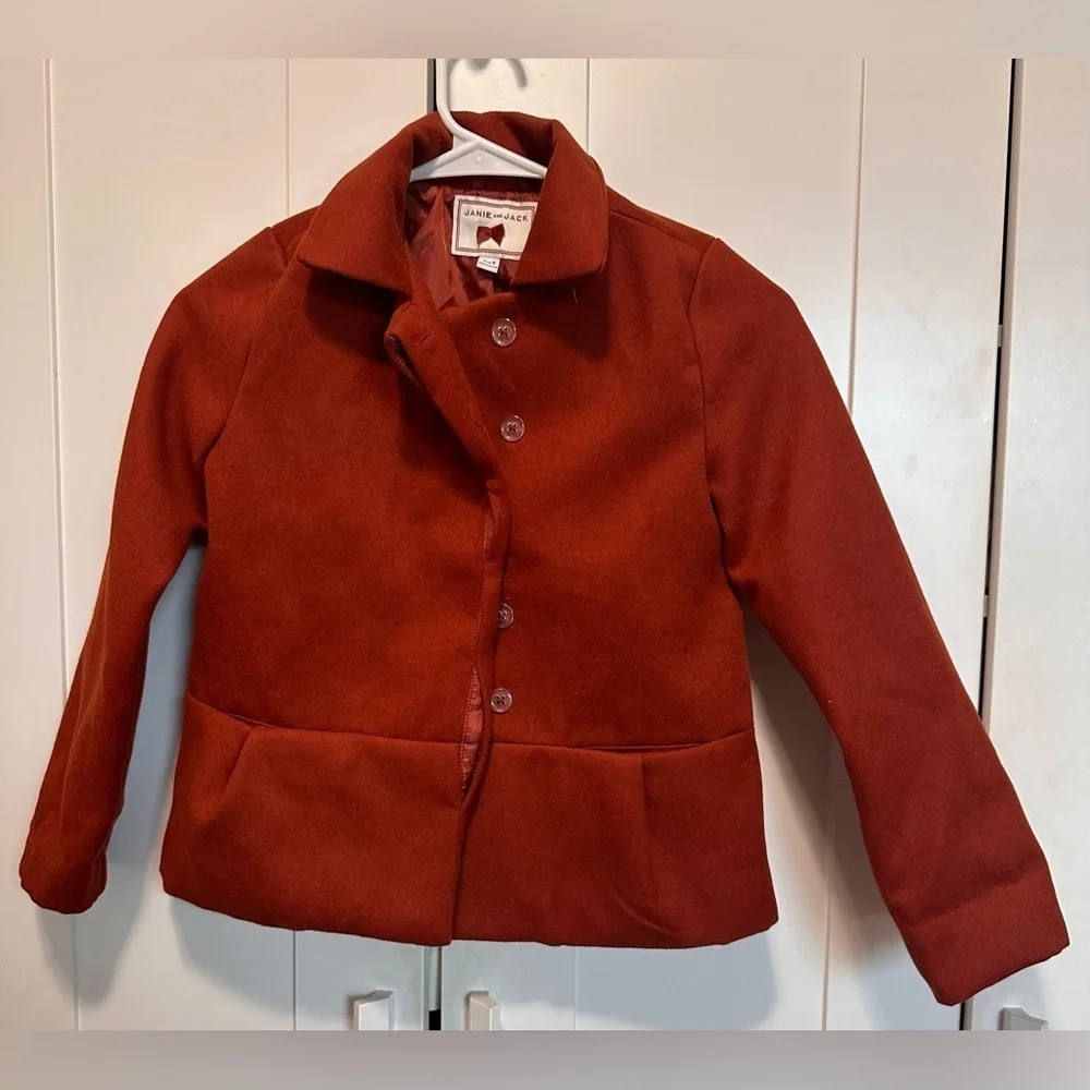 Janie & Jack Red Button-Up Jacket size 7-8 Kids Coat